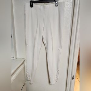 Nygard Slims Tummy Control High-Rise Pull-On White Straight Pants L